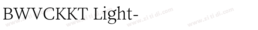 BWVCKKT Light字体转换